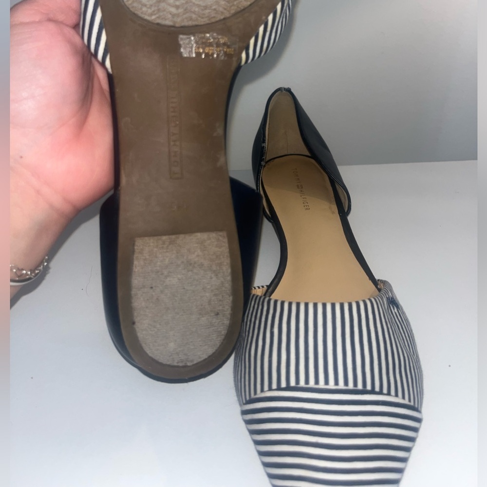 Tommy Hilfiger Women’s Naree D’Orsay Flats – Size 9 – Blue & White Striped - Picture 6 of 8